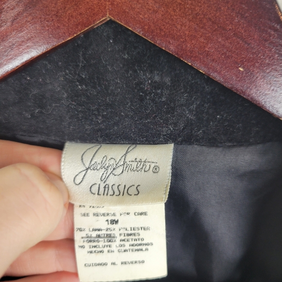 Vintage Oversized Houndstooth Velour Collar Old Money Preppy Wool Blazer Jacket - Picture 8 of 9